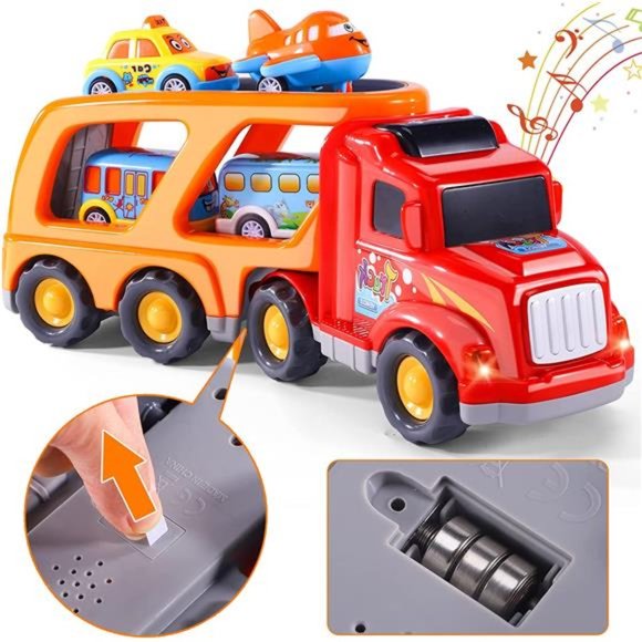Carrier Toddler Trucks Vehicles Toys - 5 in 1 Car Toys for 1- 5 Year Old (RED) - Picture 6 of 6